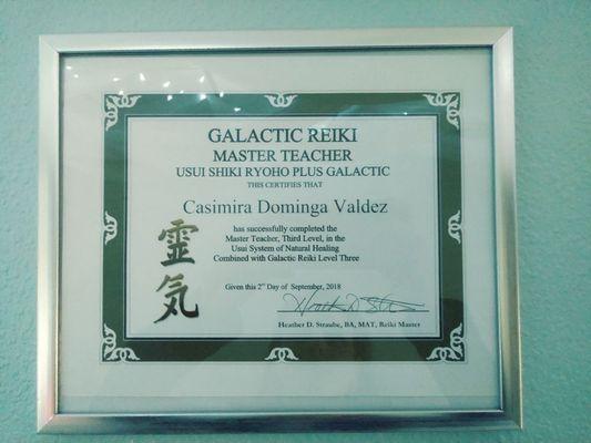 Reiki certified since 2007! Master teacher since 2018!