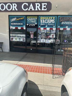 Pop's vacuum repair sales supplies outside of store