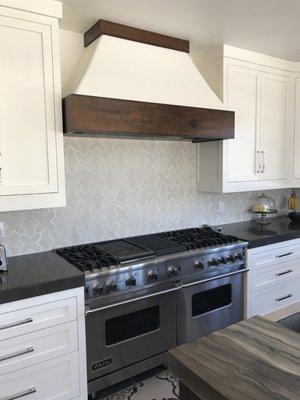 Custom Plaster Hood with Walnut Trim