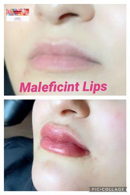 This beautiful lady added color to make her lips lipblushing