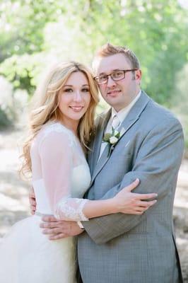 Christy did an amazing job on our hair for our wedding.