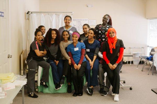 We made it! We all graduated and are in the world now as CNA's. Hats off to you. Wonderful, successful women of healthcare.