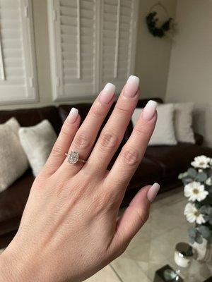 Nude pink ombré nails with Cindy