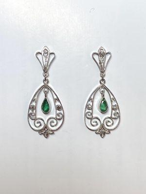 Edwardian style Pt earrings designed and crafted by Keith