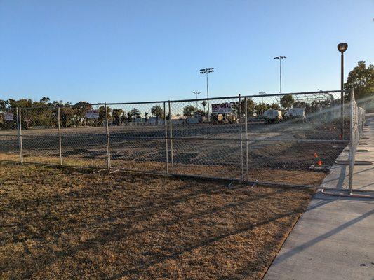 Softball field being renovated