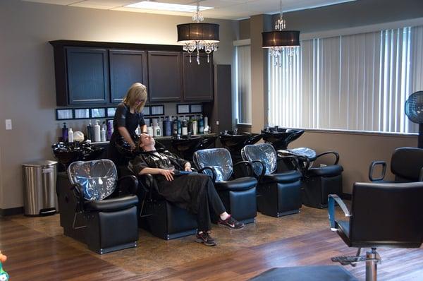 Our shampoo area in the salon