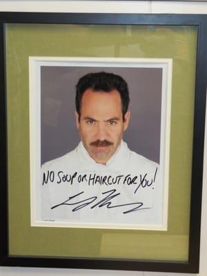 Soup Nazi from Seinfeld:  No Soup or Haircut for You!