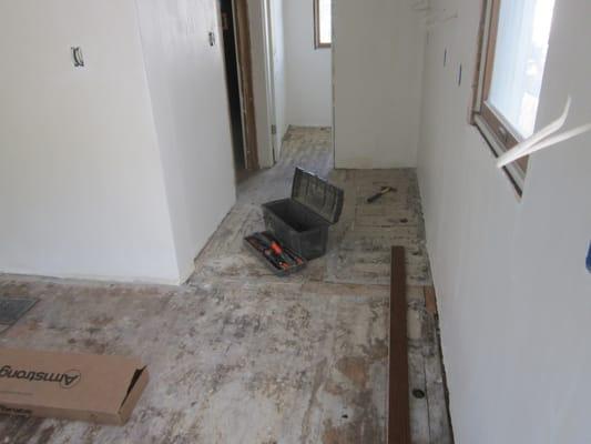 Before installation of 3" prefinished flooring