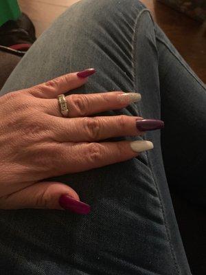 My nails done today, ready to go back to work. Thanks Tweety