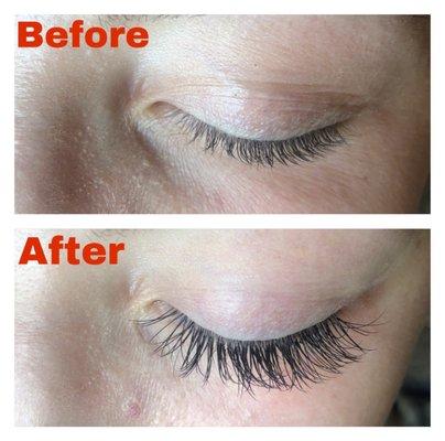 Beautiful Eyelash extensions done by Eyebrow & Beauty Care