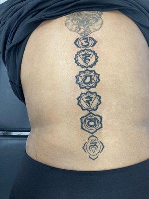 Chakra back tattoo