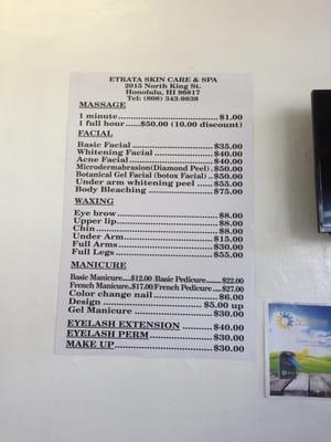 Price list