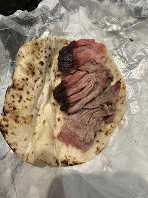 "TACO GORDO "? Brisket is tasty & Smoked w mesquite . Store bought tortilla . I keep trying to support .