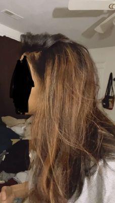 Horrible Hair Coloring Technique, Hair Loss , Chemically Burn, Used too much Peroxide