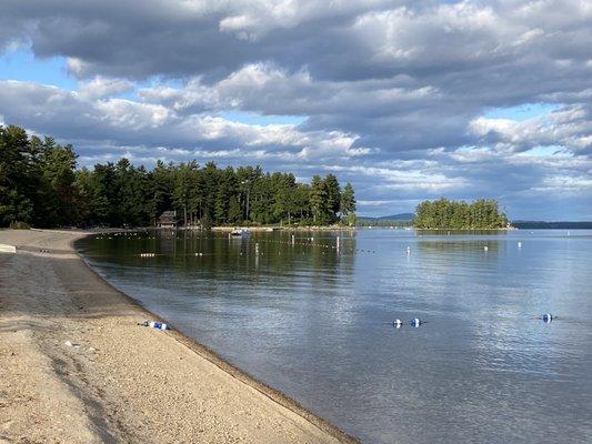 Sebago Lake in front of the cottages