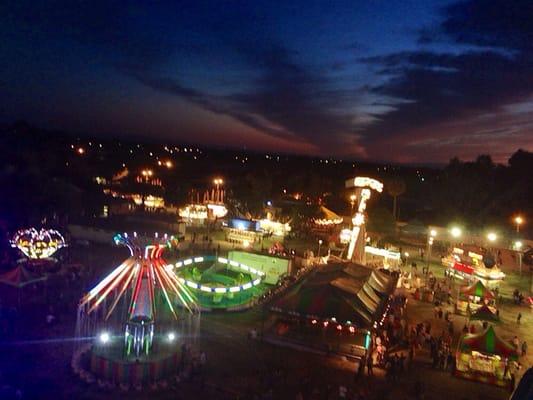 On the Ferris wheel.