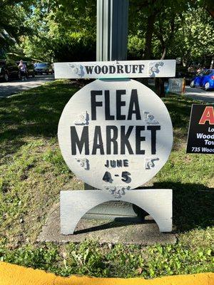 Woodruff Place Flea Market Sign