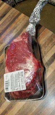 Tomahawk steak, over 2 pounds!