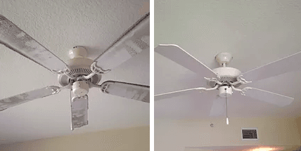 Fan before and after