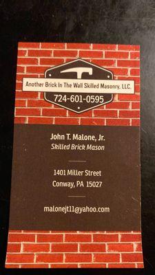 Another Brick in the Wall Skilled Masonry Llc. Owner operated. Insured. 7246010595. Beaver county area.