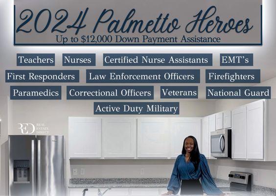 My clients are already applying for the 2024 Palmetto Heroes, and you can too! Starting TODAY, you can receive up to $12,000.