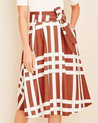 Ann Taylor Belted Full Skirt