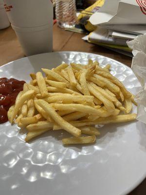 The fries were hard. And tasteless.