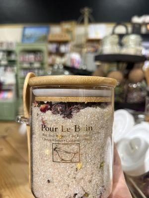 Make your very own custom bath salt in store daily!