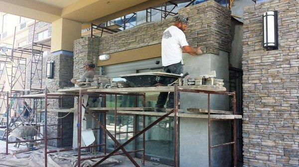 Stone work at Loves Sleep Inn in Cumberland Md