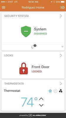 Full control of your home with alarm.com