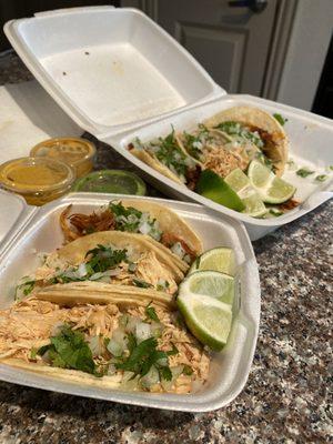 Pollo tacos - beef tacos