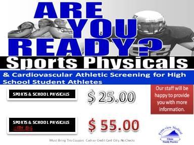 School and Sports Physical Specials!