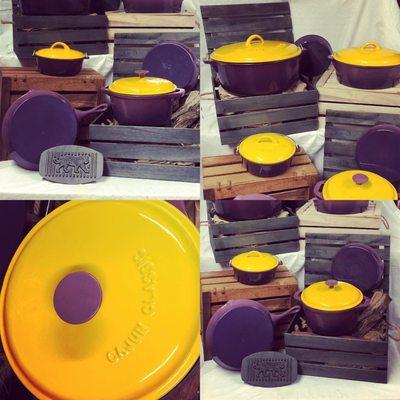 Purple and Gold Enamel Cast Iron