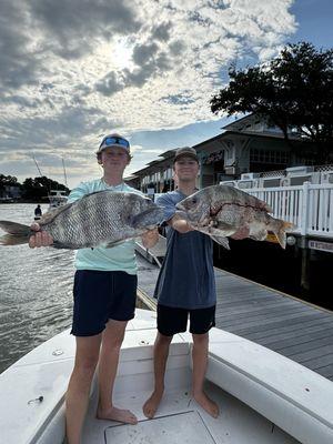 Sheepshead citations from the long bay pointe bait and tackle dock