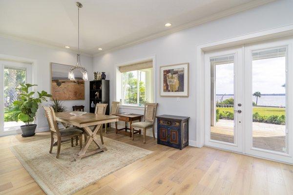 The dining area is open to the kitchen and living area.