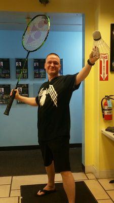 The staff was nice enough to let me pose with the oversized racquet. Overall a fun club.