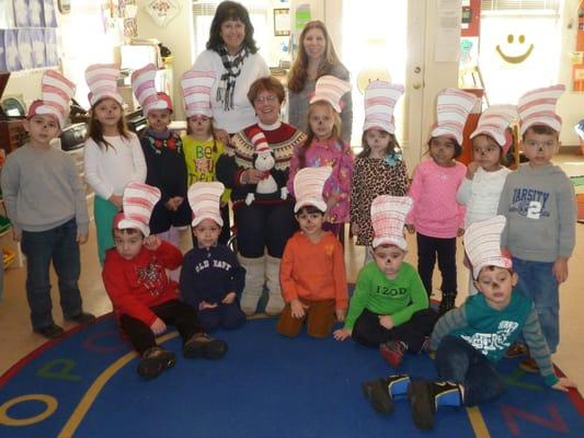 Celebrating Dr.Suess' Birthday with Revere School Committee member Carol Tye