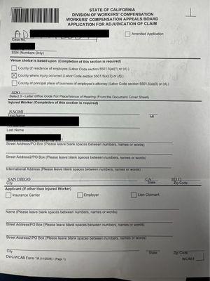 Fraudulent claim with persons private information and SS# and missing case number. I had to call state and find out that information.