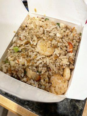 Shrimp chicken pork garlic fried rice