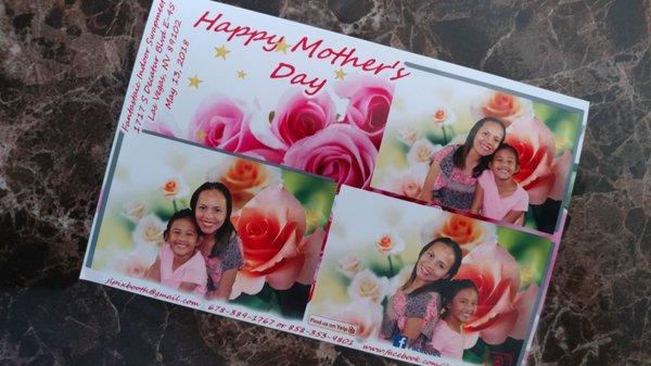 Since we have a standing photobooth, we do offer custom backgrounds for your needs such as this or mothers day.