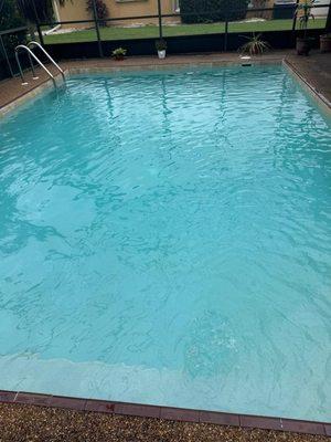 This is her pool after 3 days of treatment. She's a sweet lady who didn't deserve what the other company did to take advantage of her.