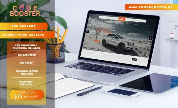 Car Dealer website design. Manage car showroom.