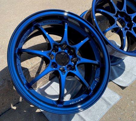 Rays wheels with new Misty Blue powder coat