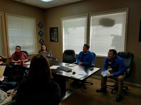 Office Staff Meeting - getting the latest on the industry!