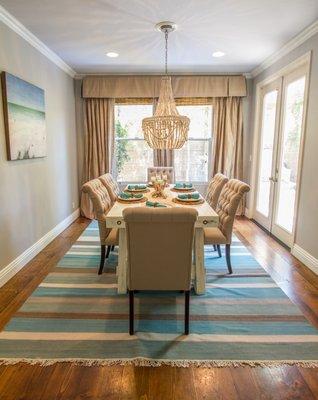 Case Residence - Coastal themed Dining Room remodel. https://www.wendythomas.com