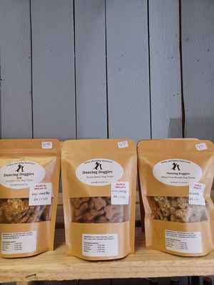 Dancing Doggies dog treats. Home made with healthy ingredients.