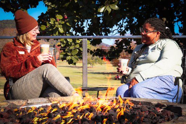 Enjoy outdoor seating while sipping on your favorite cup of Starbucks coffee.