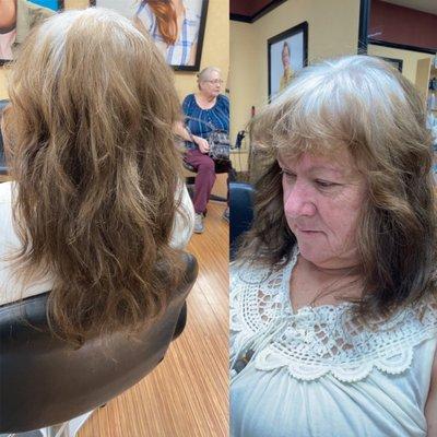 Shag with mid length. Hair by Thaddeaus Prince