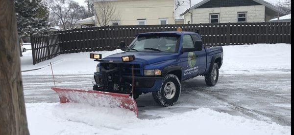 Plowing on the parking lot