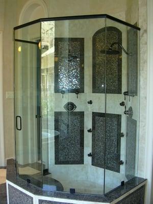 Glass shower door - frameless